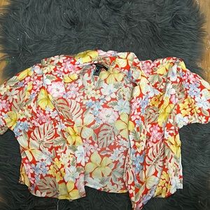 cropped floral button down by “forever21”